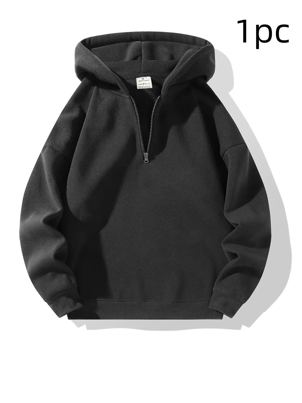 Men's Half Zip Drop Shoulder Hoodie Casual Sweatshirt
