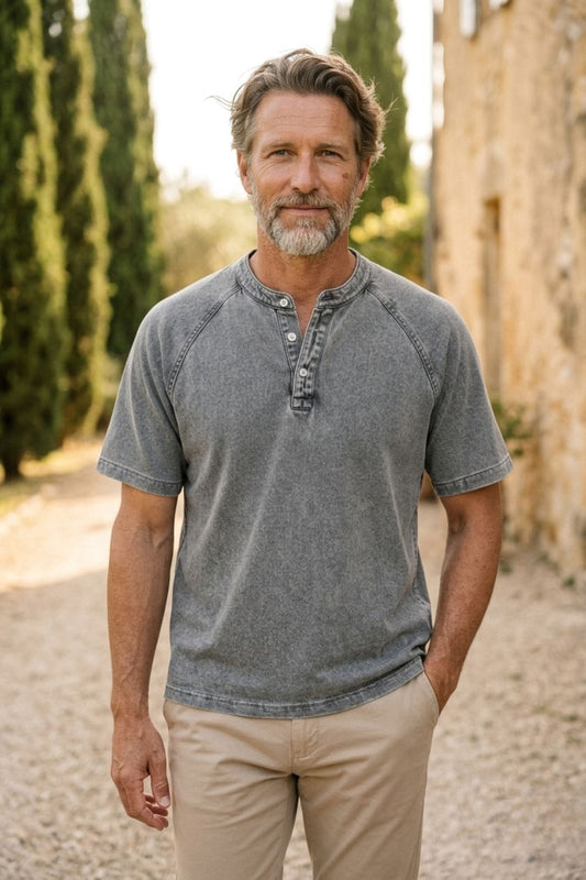 ⭐ Premium Men’s Mao‑Collared Shirt – Lightweight, Breathable & Elegant for Summer ✨